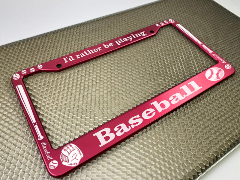 I'd Rather Be Playing Baseball - Aluminum Car License Plate Frames